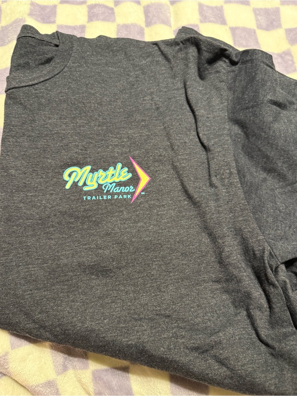 Myrtle Manor Trailer Park Graphic Tee - Dark Gray